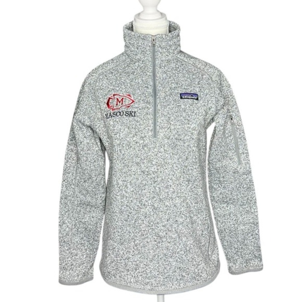 Patagonia Better Sweater 1/4 Zip Fleece Birch White Womens Medium Masco‎ Ski